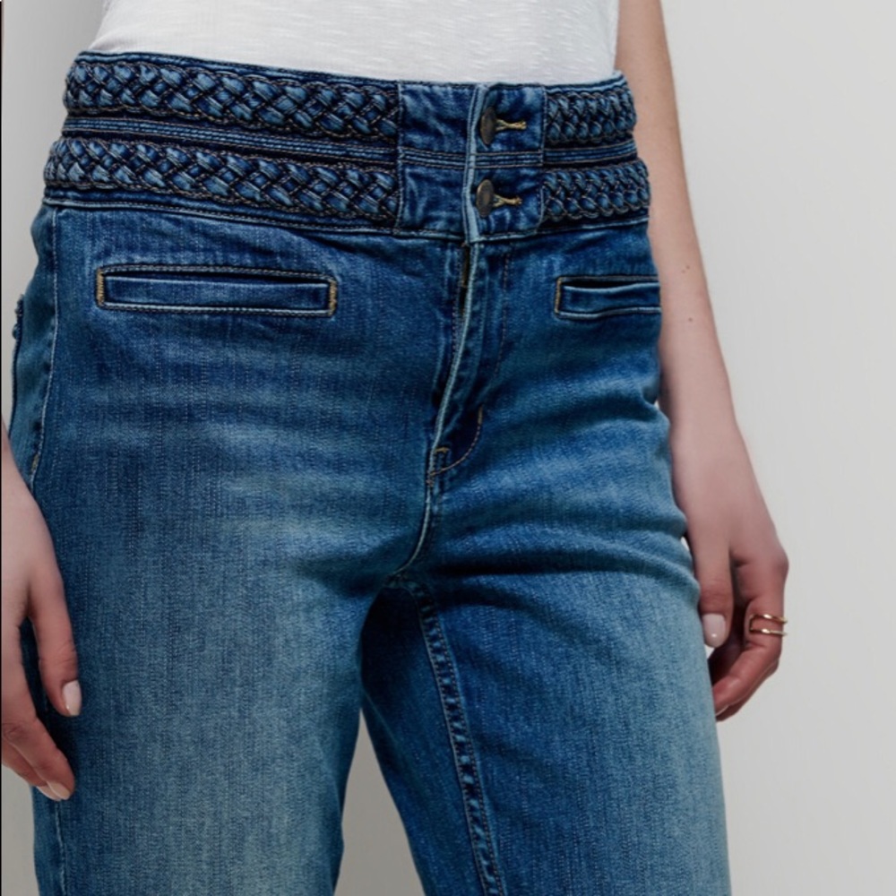 Free People Mara jeans braided medium wash skinny